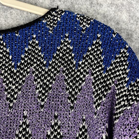 VTG French Rags Cardigan Sweater Womens 1 Small Chunky Chevron Artsy USA - Picture 11 of 12